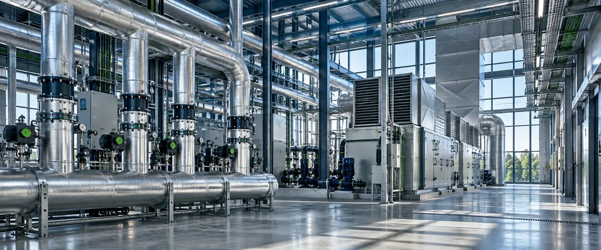 HVAC installation created with artificial intelligence, representing mechanical engineering